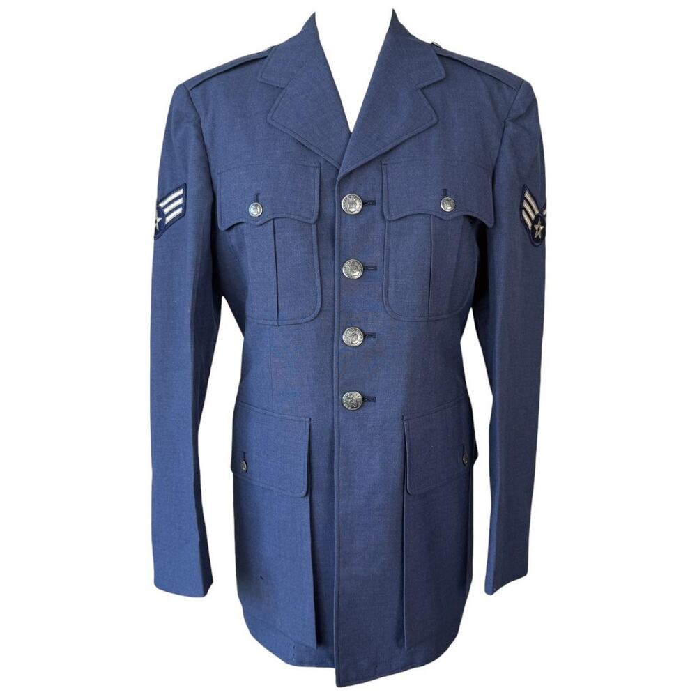 Authentic Vintage U.S. Air Force Blue Wool Tropical Service Coat Jacket 35R